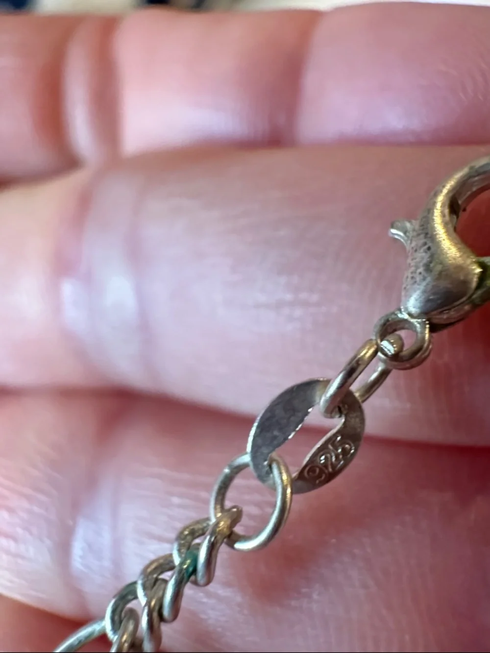 Coach Silver-Tone Chain Necklace with Pink Signature Pendant - Picture 4 of 6